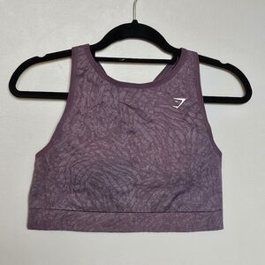 Purple Patterned Crop Top